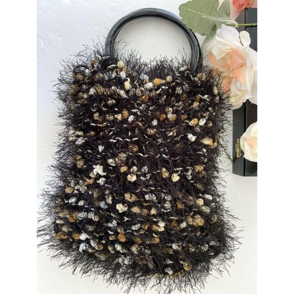 Vintage Handmade‎ Fringy Fuzzy Hairy Handbag - Picture 9 of 10